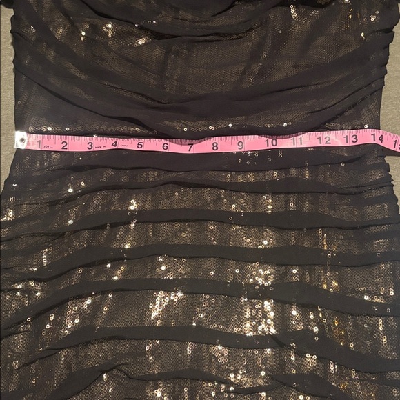 TADASHI SHOJI SEQUIN & SILK MESH SHEATH DRESS sz 8 - Picture 11 of 15